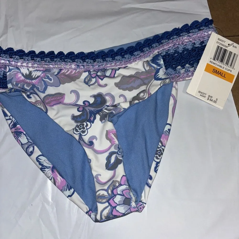 Becca By Rebecca Virtue 263908 Women's Tab Side Bikini Bottom Swimwear Size S